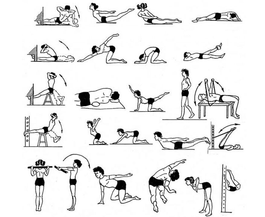 terapevtske vaje za osteohondrozo