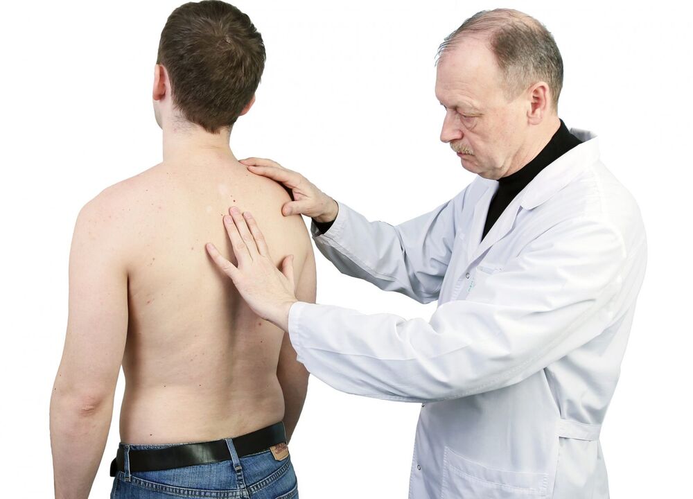 Diagnoza osteohondroze vključuje zdravniški pregled hrbtenice